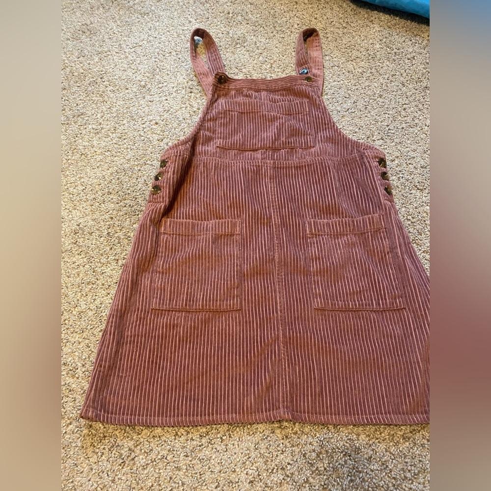 Mauve small wild fable suede overall dress